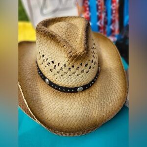 C.C. Boutique Tan and Brown Straw Hat